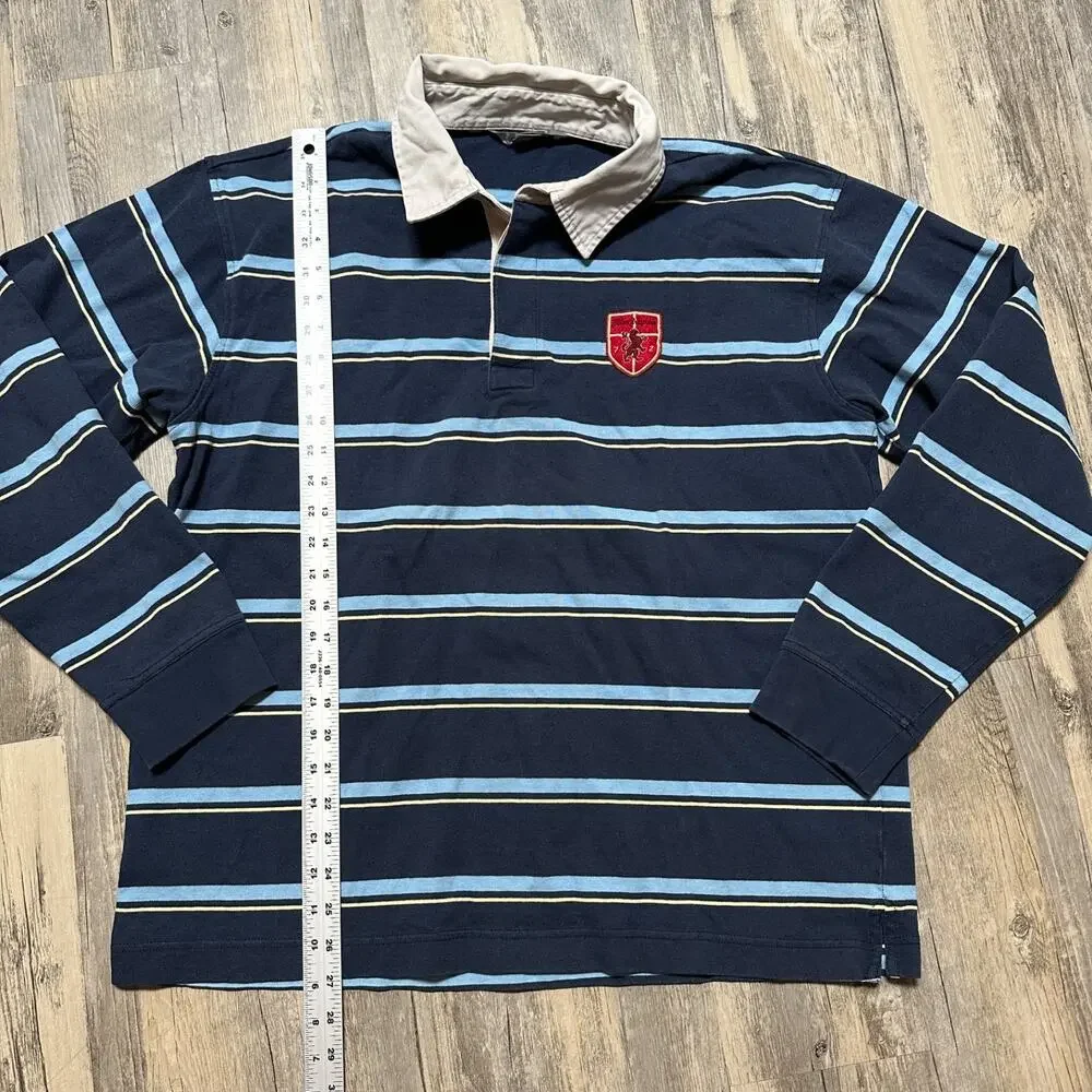 Vintage Nike Y2K Rugby Polo Shirt Men’s Large Blue Stripe 2000s USA